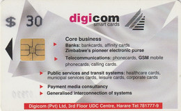 Zimbabwe, ZIM-09, $30 Digicom, 2 Scans. - Zimbabwe
