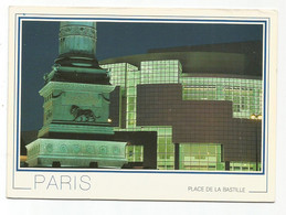 AA3579 Paris - Place De La Bastille La Nuit - Night Notte Nacht Noche / Viaggiata 1992 - Piazze