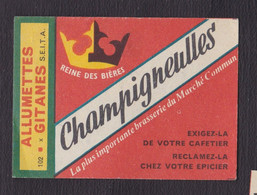 Ancienne étiquette  Allumettes France D40   Type 102 Champigneulles La Reine Des Bières - Boites D'allumettes - Etiquettes