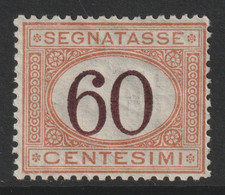Regno D'Italia 1924 Segnatasse 60 C. Arancio E Bruno Sass. 33 MNH** Cv 562,50 - Segnatasse