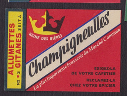 Ancienne étiquette  Allumettes France D42   Type 102 Champigneulles La Reine Des Bières - Boites D'allumettes - Etiquettes