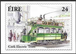 Eire Ireland Postal Stationery Postage Paid Cork 2005 Electric Tram   Priotaire Airmail Bakery Bread Uniform Statue Art - Interi Postali