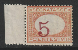 Regno D'Italia 1890 Segnatasse 5 C. Arancio E Carminio Sass. 20ca MNH** BDF Cv 125 - Postage Due