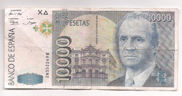 ESPAÑA - BILLETE DE 10000 PESETAS ALGO DETERIORADO A SU VALOR NOMINAL (paso Por La Lavadora) - [ 4] 1975-…: Juan Carlos I.