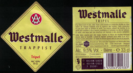 Belgique Lot 2 Étiquettes Bière Beer Labels Westmalle Trappist Tripel Triple - Beer