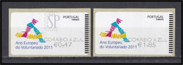 Portugal 2011 Etiqueta Autoadesiva Ano Europeu Do Voluntariado Correio Azul EMA E Post Volunteering Faire Du Bénévolat - Machines à Affranchir (EMA)