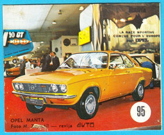 OPEL MANTA ... Yugoslav Vintage Card * Used - Removed From The Album * Germany Car Automobile Auto Automobil Oldtimer - Voitures