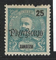 Portugal Zambezia Mozambique 1903 "D. Carlos I" 25r Provisorio Condition MH OG #43 (perf Fault) - Zambezia