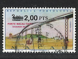 Portugal Macau 1979 "Bridge Surcharged" 2P  Condition Used  Mundifil #448 - Used Stamps