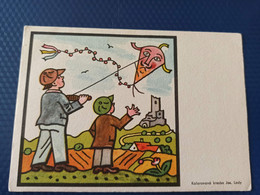 Boys With Kite - Humour - Old DDR Postcard - Other & Unclassified