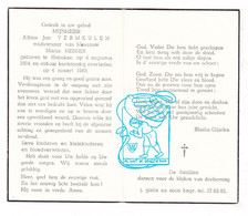 DP Alfons Vermeulen ° Hoboken 1884 † 1963 X M. Mennes // Blanka Gijselen Vlaamse Dichteres Toneelschrijfster Journaliste - Devotieprenten