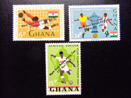 GHANA 1966 VICTOIRE DANS LA COUPE AFRICAINE DE FOOTBALL De 1965 Surchargés - Copa Africana De Naciones
