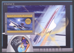 Guinea, Guinee, 2012, Concorde, French Airplanes, MNH, Michel Block 2176 - Guinée (1958-...)