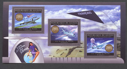Guinea, Guinee, 2012, French Military Airplanes, Concorde, MNH Sheetlet, Michel 9563-9565 - Guinée (1958-...)