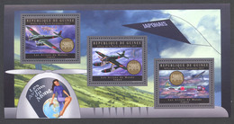 Guinea, Guinee, 2012, Japanese Military Airplanes, MNH Sheetlet, Michel 9569-9571 - Guinée (1958-...)