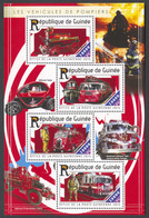 Guinea, Guinee, 2015, Fire Trucks, Fire Fighting, MNH Sheetlet, Michel 11058-11061 - Guinée (1958-...)