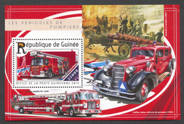 Guinea, Guinee, 2015, Fire Trucks, Fire Fighting, MNH, Michel Block 2508 - Guinée (1958-...)