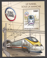 Guinea, Guinee, 2015, High Speed Trains, TGV, Channel Tunnel, MNH, Michel Block 2576 - Guinée (1958-...)