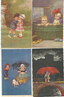Lot De 8 CPA - Illustrateur COLOMBO E. - Thème Enfants - Cachets De La Poste 1928 Et 1931 - Colombo, E.