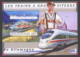 Guinea, Guinee, 2011, German High Speed Trains, MNH, Michel Block 2047 - Guinée (1958-...)