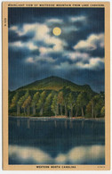 Moonlight View Of Whiteside Mountain From Lake Cashiers. Western North Carolina - Asheville