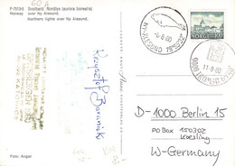 NORWAY - PICTURE POSTCARD NY-ALESUND > BERLIN 1980 / YZ101 - Storia Postale