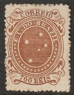 Brazil 1890 Sc 107a Mi 92 Yt 74 MH* Chocolate - Ungebraucht