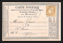 1769 Loire 42 Cérès N°59 GC 3581 Saint Etienne Saint Sernin Aveyron 1874 Carte Postale Précurseur France 1 - 1849-1876: Klassieke Periode