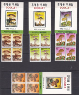 4 Carnets Intacts Neufs ** De Corée, Chaque Carnet Contient 10 Timbres, Champignon - Champignons