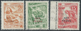 1954 TRIESTE B USATO ECONOMIA E INDUSTRIA 3 VALORI - RB17-9 - Oblitérés