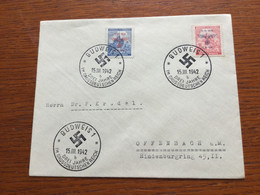 K24 Böhmen Und Mähren 1942 Sst. Von Budweis NS-Propaganda - Cartas