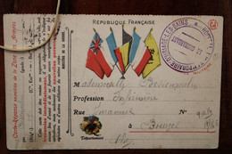 FRANCE 1914 Cachet HOPITAL Temporaire Uriage Les Bains Le Commandant Franchise Militaire FM Pour Bourges - Covers & Documents