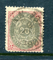 Denmark 1875/95 20 Ore Value Inverted Frame  FA 34e Sc 31b Signed  Used 11714 - Unused Stamps