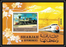 Sharjah - 2001/ Bloc N° 82 B Train Train Japanese Steam Locomotive Non Dentelé Imperf ** MNH 1971 - Treinen