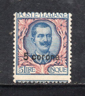 Y2236 - DALMAZIA 1921, 5cor/5lira  N. 7  Con Gomma Integra  ***  MNH - Dalmatië