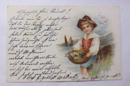 "Kinder, Mode, Korb, Fische" 1901 ♥ (52486) - Andere