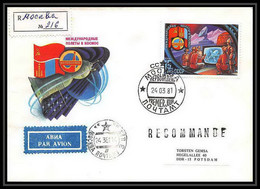 8773/ Espace (space Raumfahrt) Lettre (cover Briefe) 23/3/1981 Intercosmos Fdc (Russia Urss USSR) - Russia & USSR