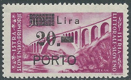 1946 ISTRIA E LITORALE SLOVENO SEGNATASSE PORTO 20 LIRE MNH ** - RB41-9 - Occup. Iugoslava: Litorale Sloveno