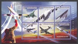 Guinea, Guinee, 2010, Airplane, Military Airplanes, Concorde, MNH Sheetlet, Michel 7550-7555 - Guinée (1958-...)