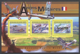 Guinea, Guinee, 2011, French Military Airplanes, MNH Sheetlet, Michel 9045-9047 - Guinée (1958-...)