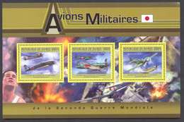 Guinea, Guinee, 2011, Japanese Military Airplanes, MNH Sheetlet, Michel 9042-9044 - Guinée (1958-...)