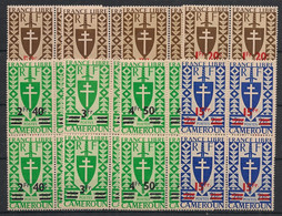 CAMEROUN - 1945 - N°Yv. 266 à 273 - Série Complète En Blocs De 4 - Neuf Luxe ** / MNH / Postfrisch - Ungebraucht