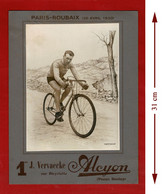 Vélo Cyclisme : PARIS-ROUBAIX 1930 J. VERVAECKE Vainqueur Sur Bicyclette ALCYON Affichette Ancienne - Cycling