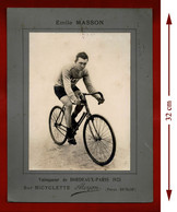 Vélo Cyclisme: BORDEAUX-PARIS 1923 Émile MASSON Vainqueur Sur Bicyclette ALCYON. Affichette Ancienne - Radsport