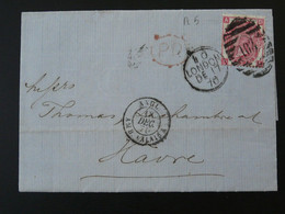 Lettre De London Pour Le Havre Cachet Amb. Calais 1870 Grande Bretagne Ref 88794 - Briefe U. Dokumente