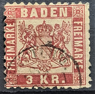 BADEN 1868 - Canceled - Mi# 24 - 3kr - Usati