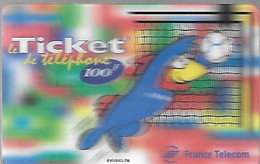 TICKET²-TELEPHONE-FT-PU100 F- FOOTIX-GOAL -31/12/1999-NON Gratté NEUF-T BE/LUXE - Tickets FT