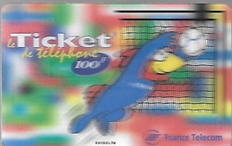 TICKET²-TELEPHONE-FT-PU100 F- FOOTIX-GOAL -31/12/1999-NON Gratté NEUF-T BE/LUXE - FT