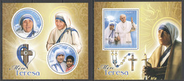 JA185 2018 MOTHER TERESA POPE JOHN PAUL II GREAT HUMANISTS 1KB+1BL MNH - Mother Teresa