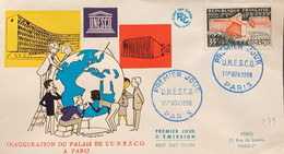 P) 1958 FRANCE, THE OPENING OF THE UNESCO HEADQUARTERS IN PARIS STAMP, FDC, COVER OF INAUGURATION OF THE PALAIS, XF - Other & Unclassified